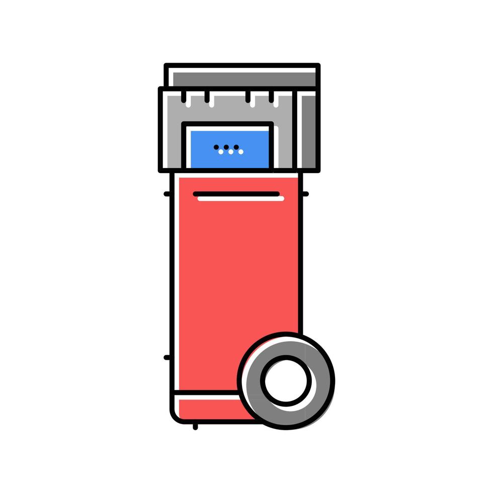 illustrazione vettoriale dell'icona a colori del compressore d'aria mobile