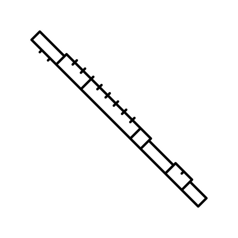 illustrazione vettoriale dell'icona della linea dello strumento di riproduzione di musica per flauto