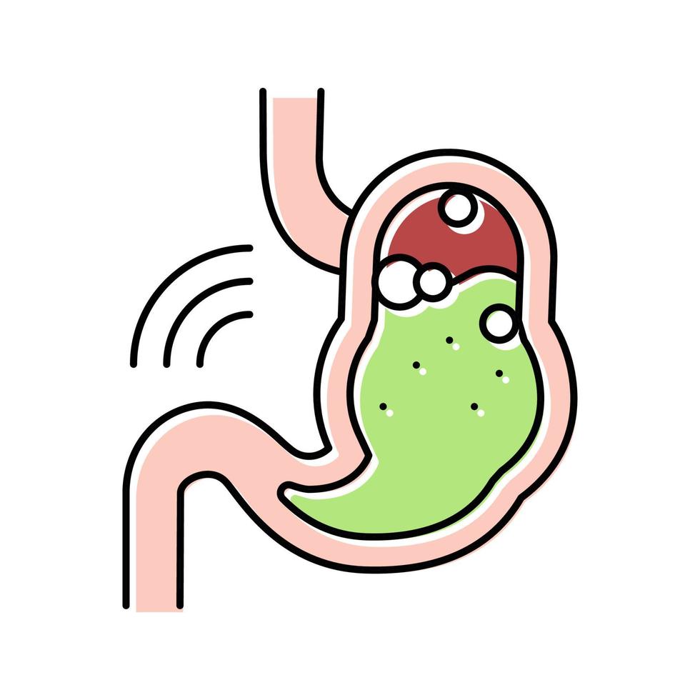 illustrazione vettoriale dell'icona del colore dello stomaco indigestione