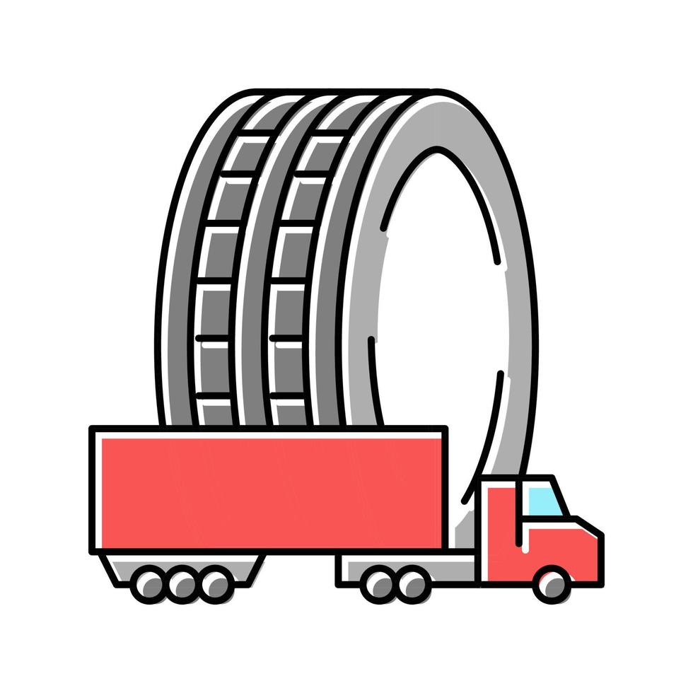 illustrazione vettoriale dell'icona del colore dei pneumatici per autocarri commerciali