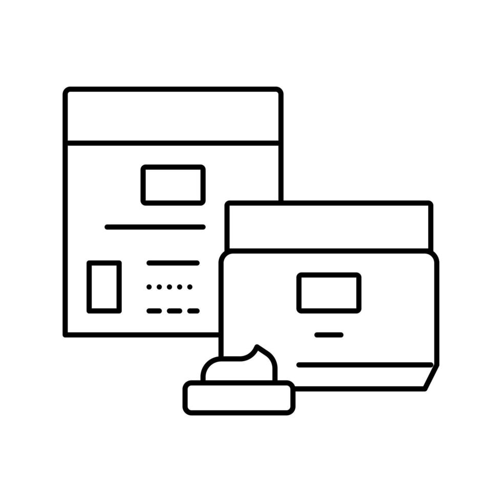 illustrazione vettoriale dell'icona della linea del contenitore della crema