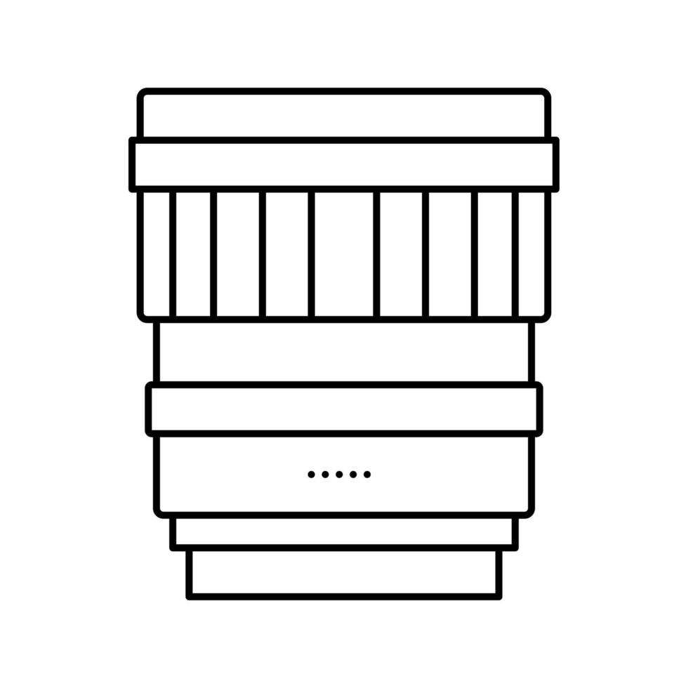 illustrazione vettoriale dell'icona della linea dell'obiettivo della fotocamera