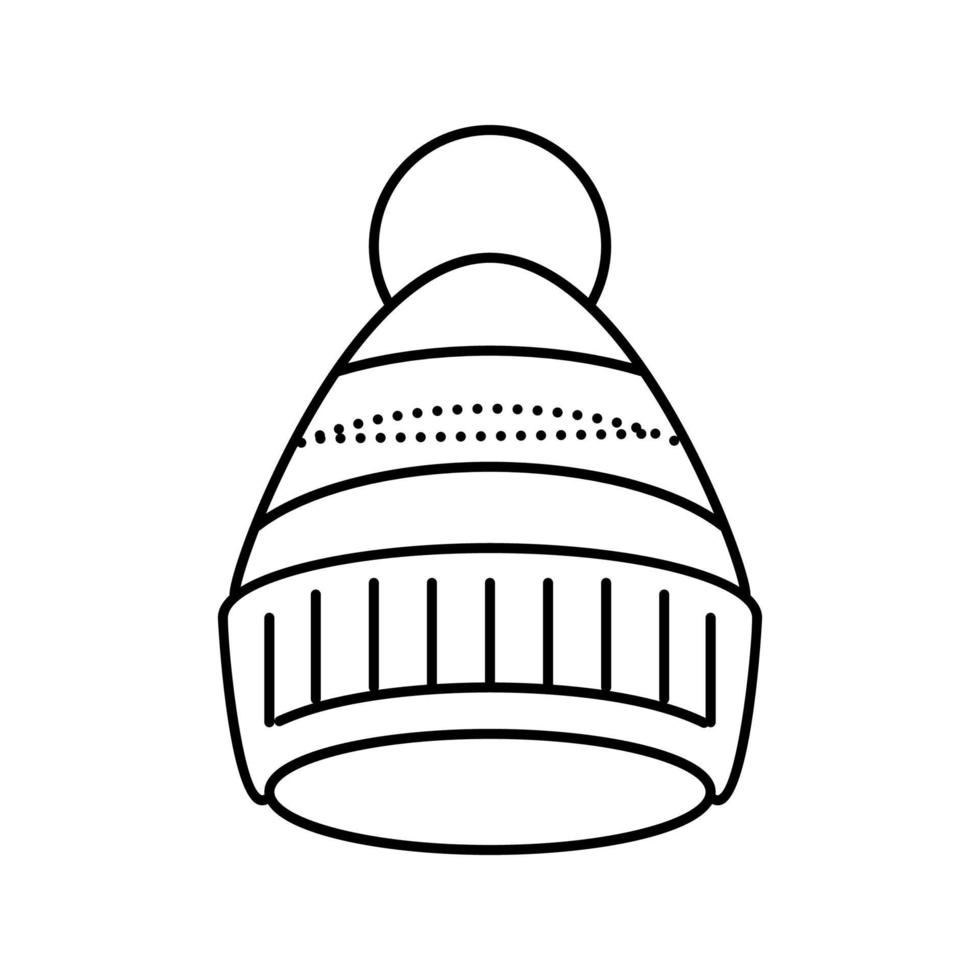 bobble cappello berretto linea icona vettore illustrazione