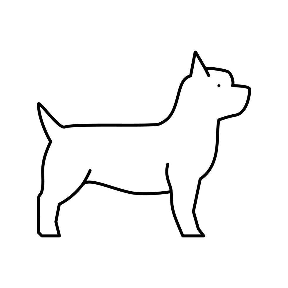 illustrazione vettoriale dell'icona della linea del cane dello Yorkshire terrier