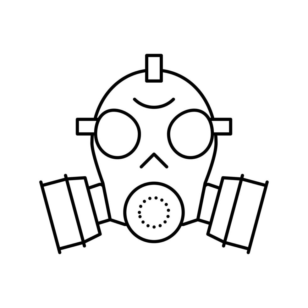 illustrazione vettoriale dell'icona della linea della maschera antigas piatta