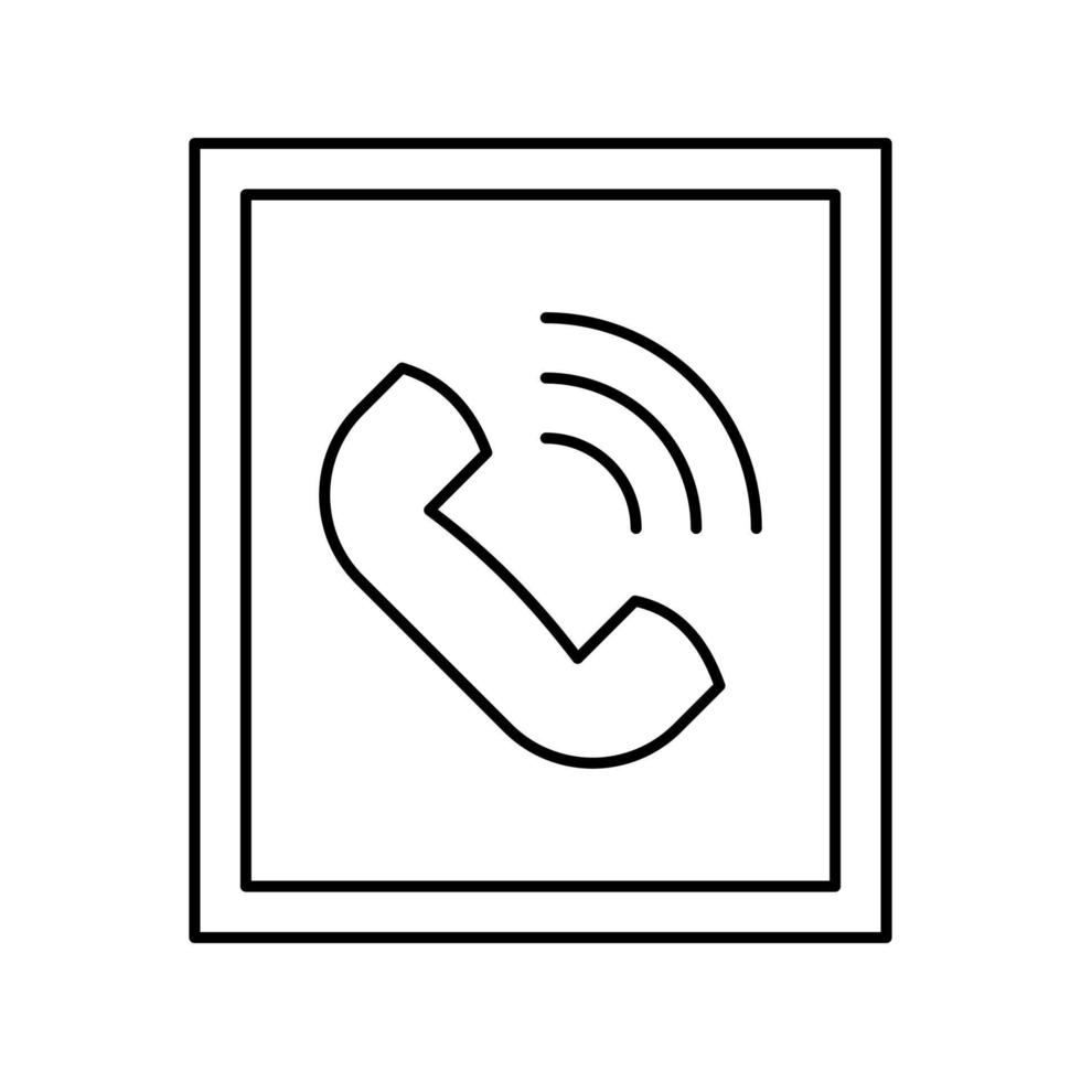 illustrazione vettoriale dell'icona della linea del segnale di servizio di chiamata