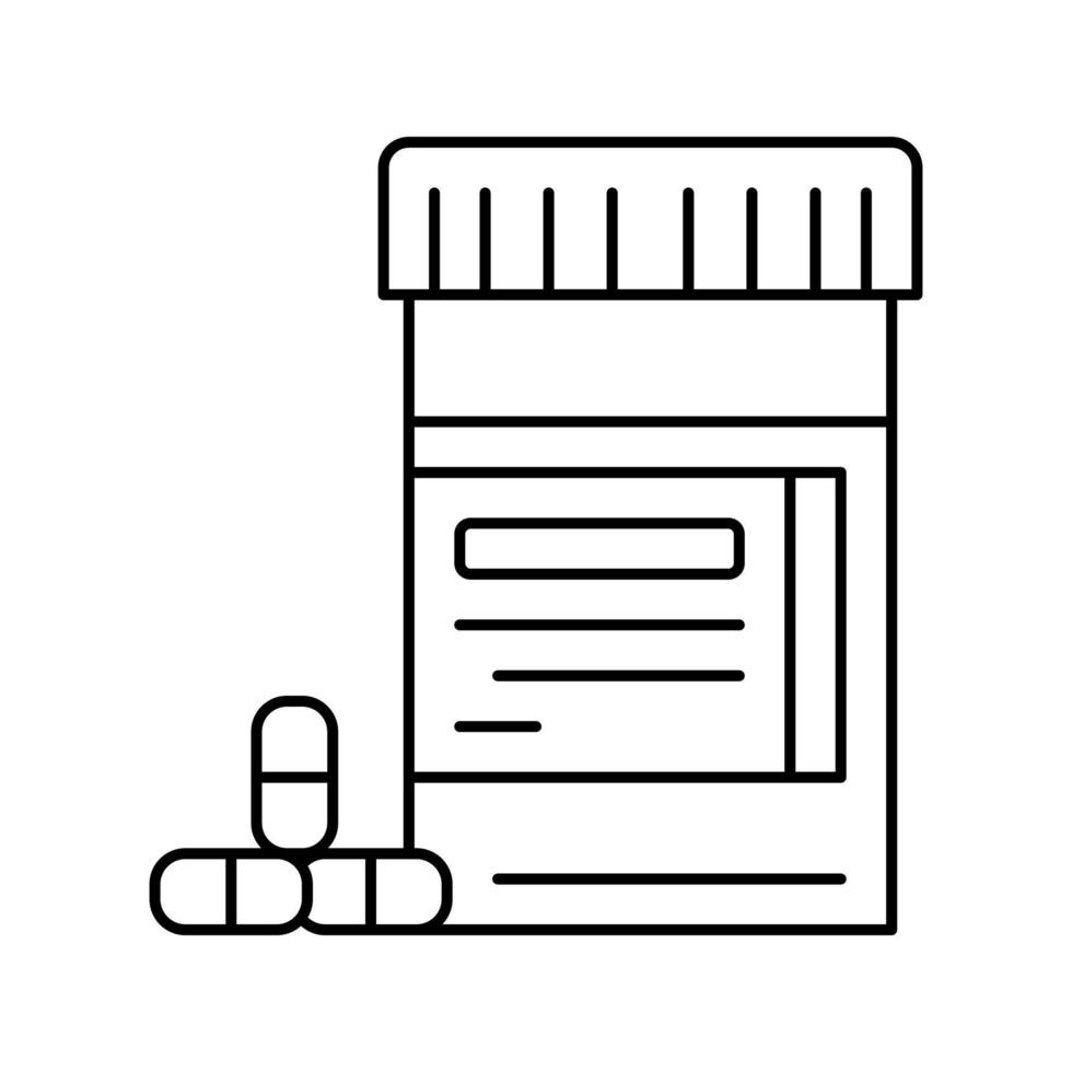 illustrazione vettoriale dell'icona della linea delle pillole per il trattamento del diabete
