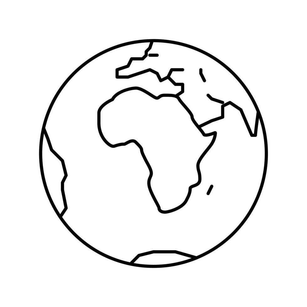 illustrazione vettoriale dell'icona della linea del continente africano