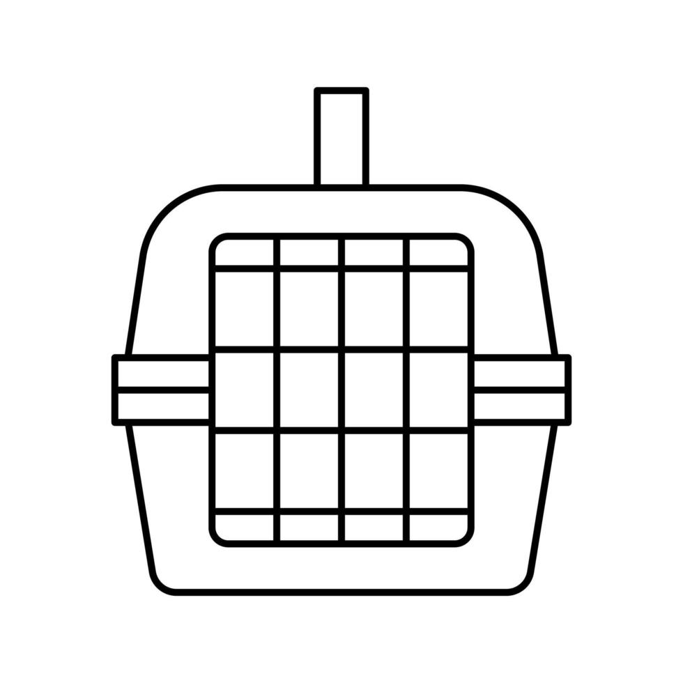 gabbia per il trasporto illustrazione vettoriale dell'icona della linea dell'animale domestico