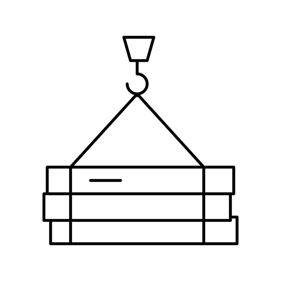 illustrazione vettoriale dell'icona della linea di trasporto dei materiali da costruzione