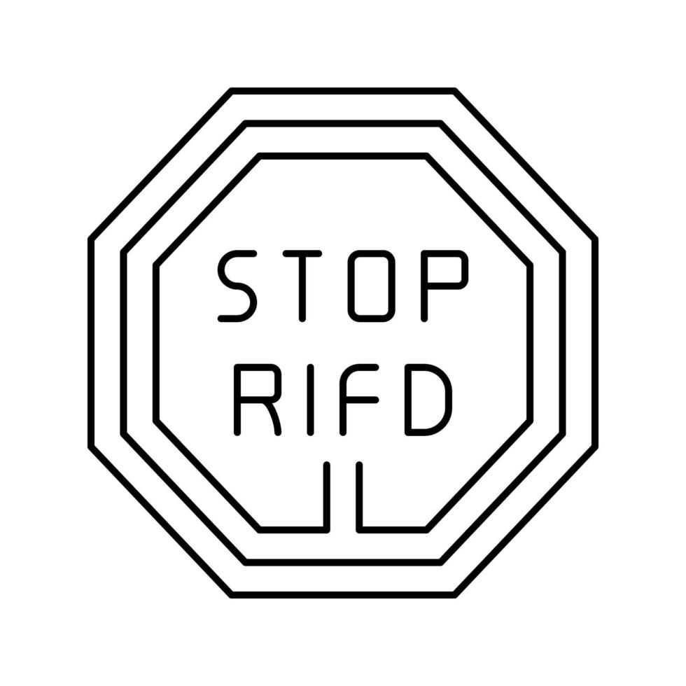 interrompere l'illustrazione vettoriale dell'icona della linea rfid