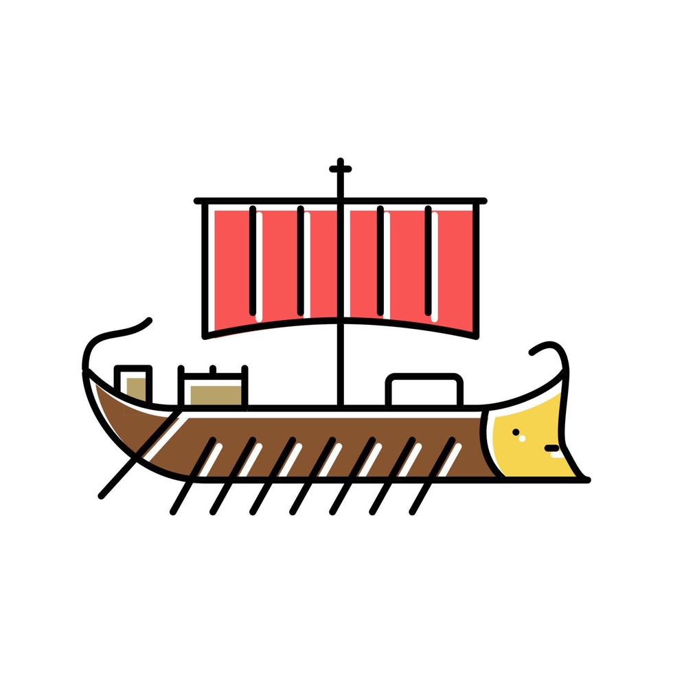 nave antica roma colore icona illustrazione vettoriale