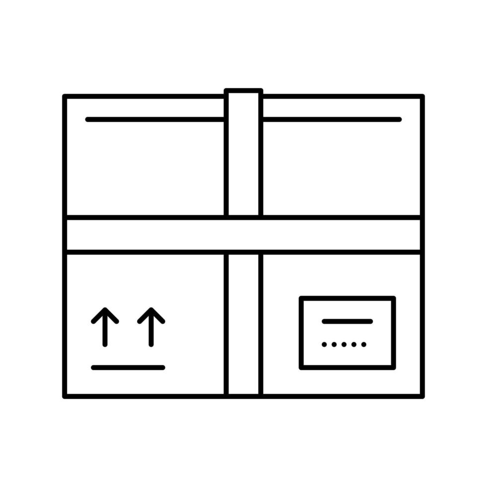 illustrazione vettoriale dell'icona della linea della cassetta dei pacchi