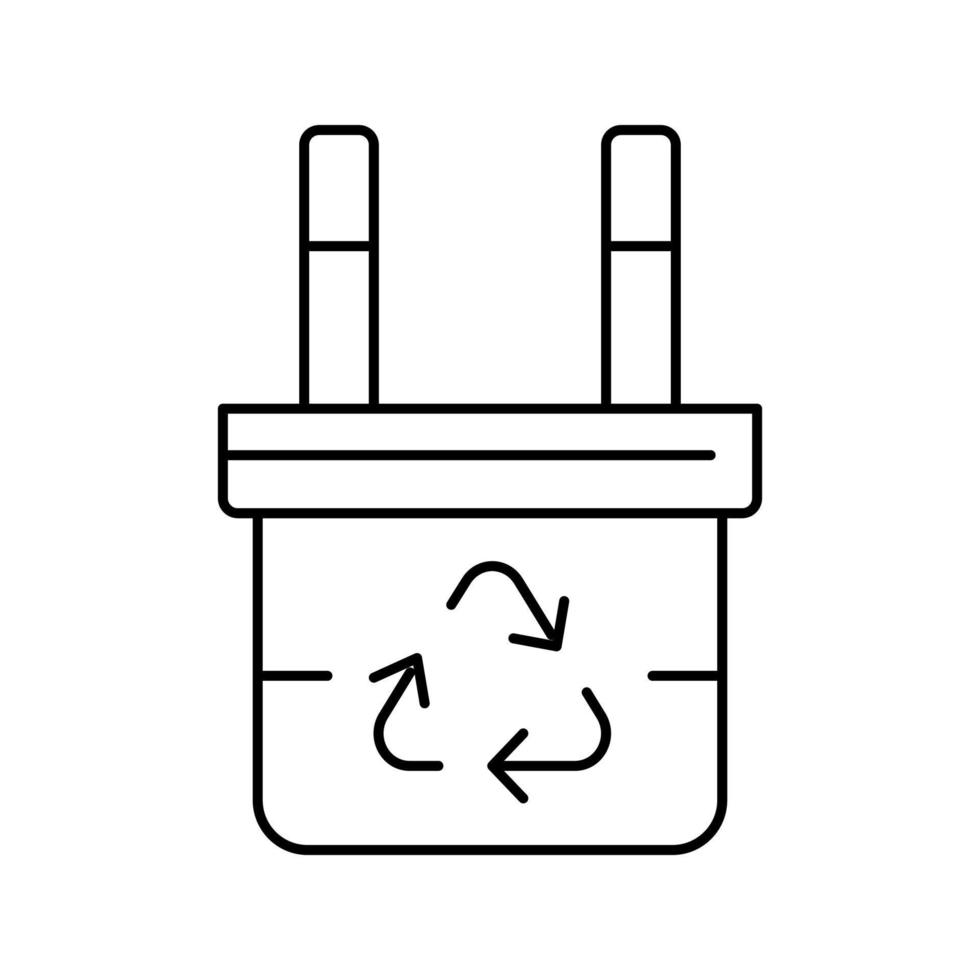 illustrazione vettoriale dell'icona della linea della spina elettrica di riciclaggio