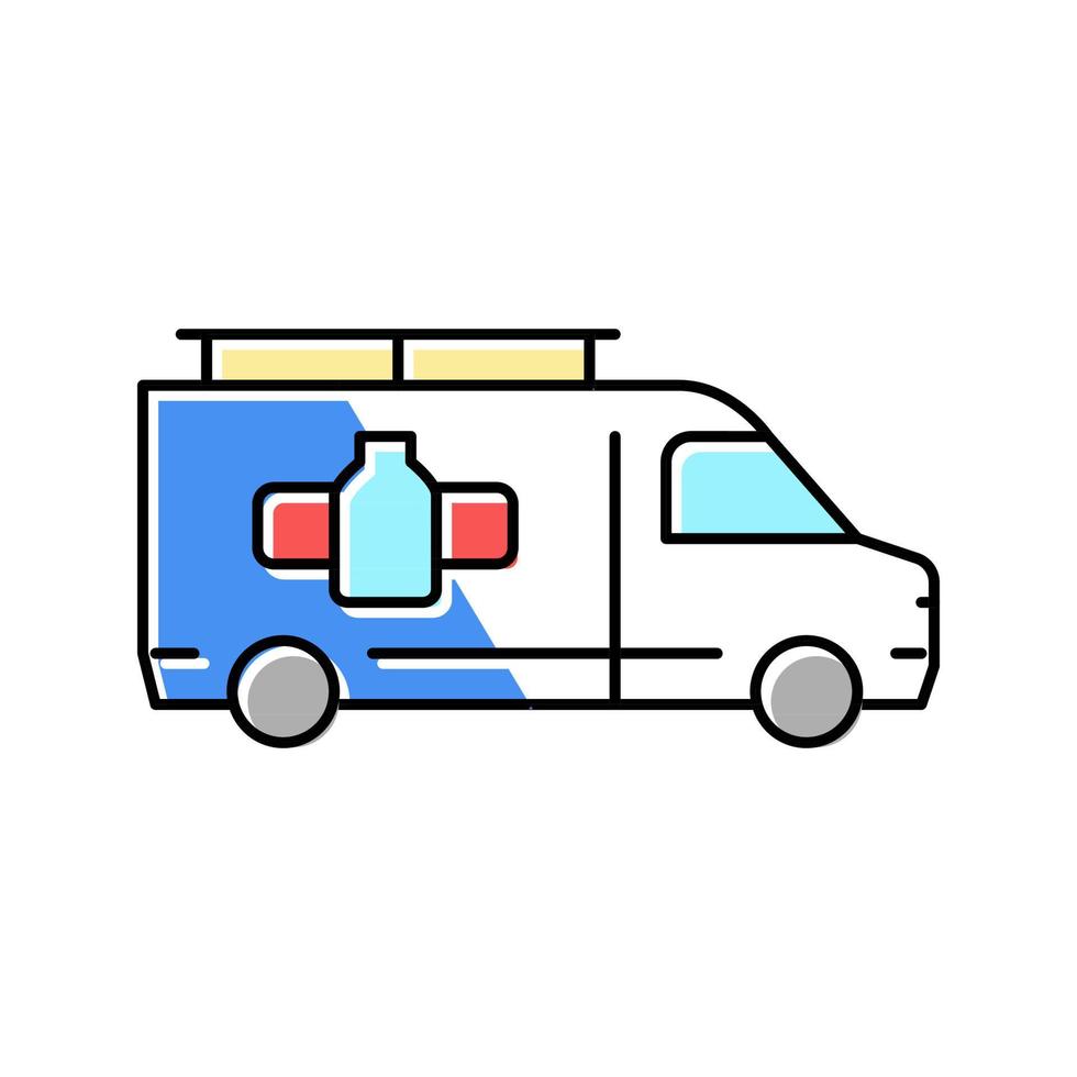 illustrazione vettoriale dell'icona del colore del camion di consegna