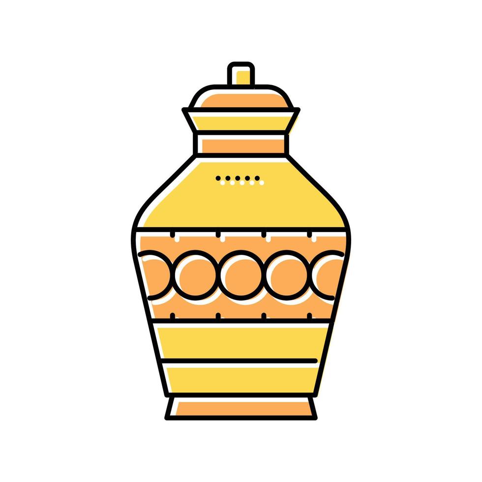 illustrazione isolata del vettore dell'icona del colore dell'urna funeraria