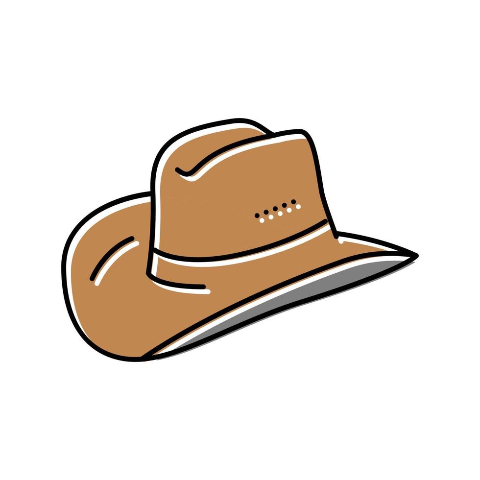 cowboy cappello berretto colore icona vettore illustrazione