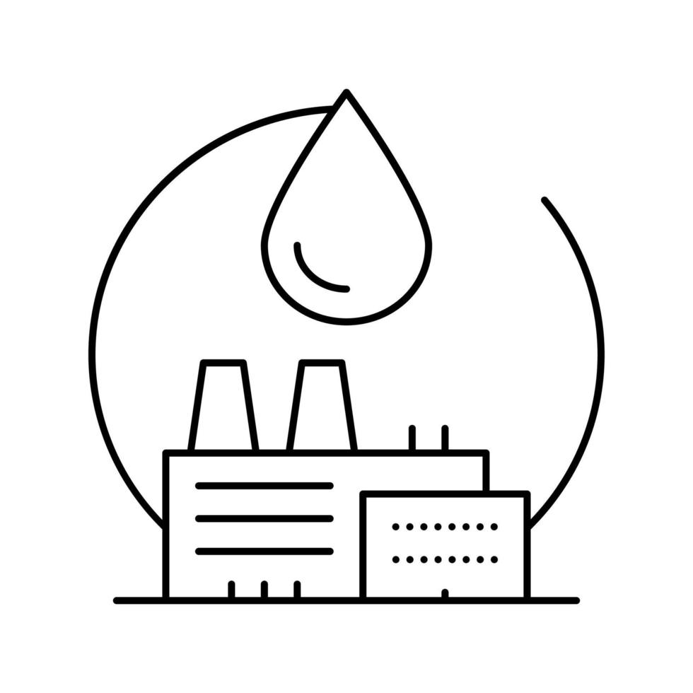 illustrazione vettoriale dell'icona della linea di fabbrica chimica industriale dei prodotti petrolchimici