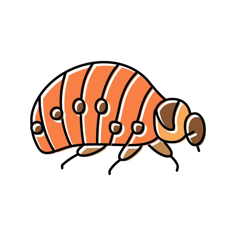 rosso larva Colorado scarafaggio colore icona vettore illustrazione
