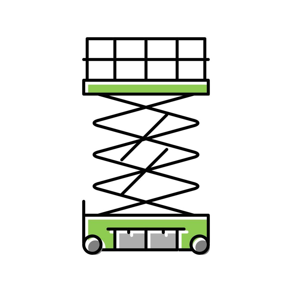 forbice sollevamento costruzione auto veicolo colore icona vettore illustrazione