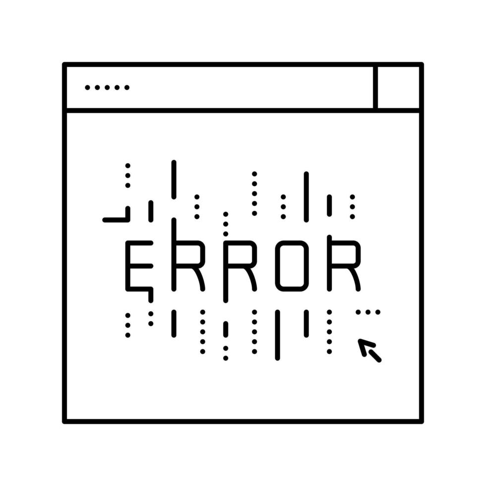 illustrazione vettoriale dell'icona della linea di errore del computer