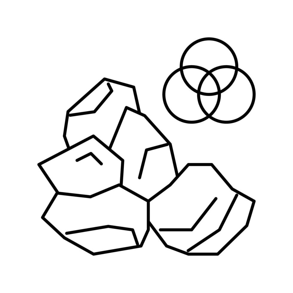 illustrazione vettoriale dell'icona della linea di pietra minerale