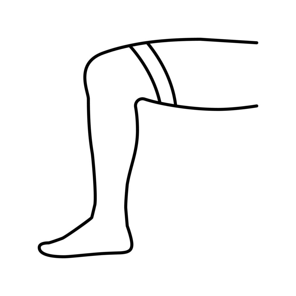illustrazione isolata del vettore dell'icona della linea del calzino del ginocchio