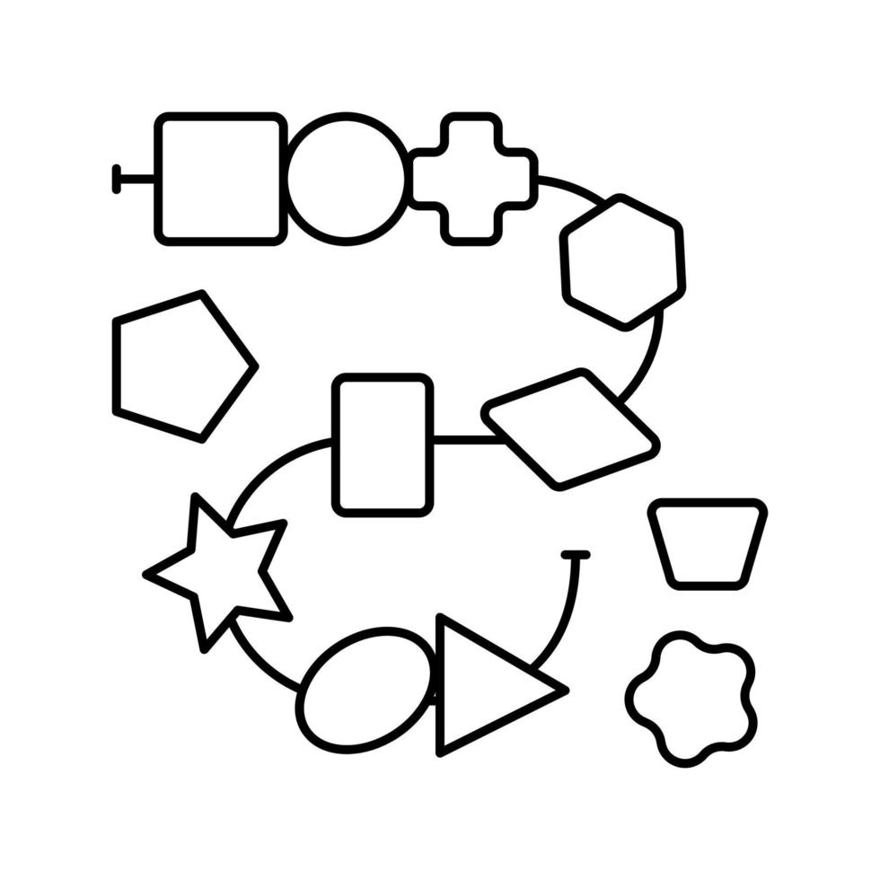 illustrazione vettoriale dell'icona della linea del giocattolo di infilatura dell'allacciatura