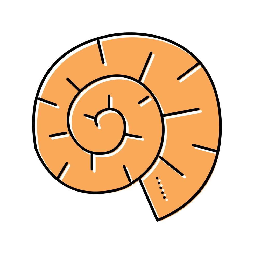 illustrazione vettoriale dell'icona del colore della conchiglia