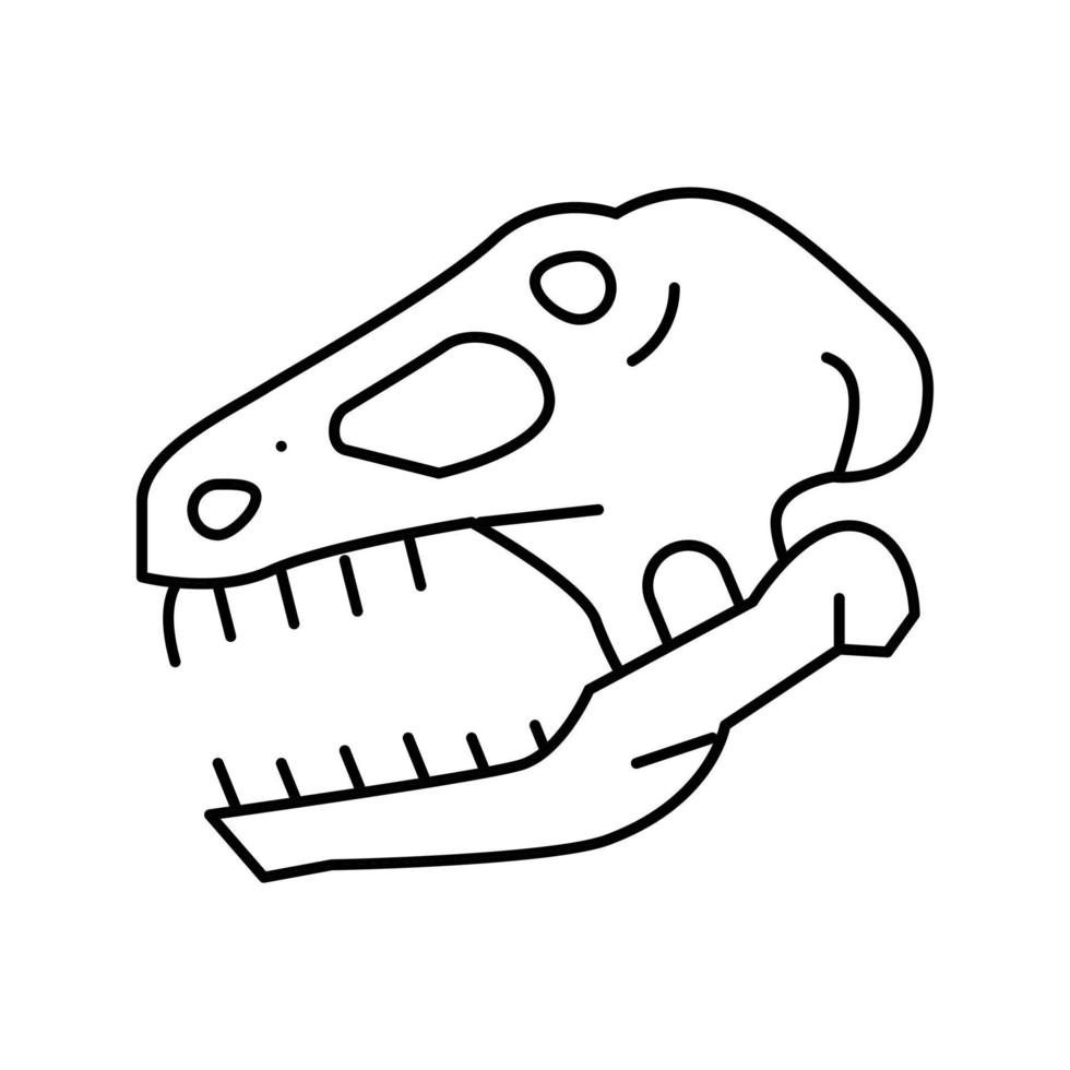 illustrazione vettoriale dell'icona del colore del cranio del dinosauro