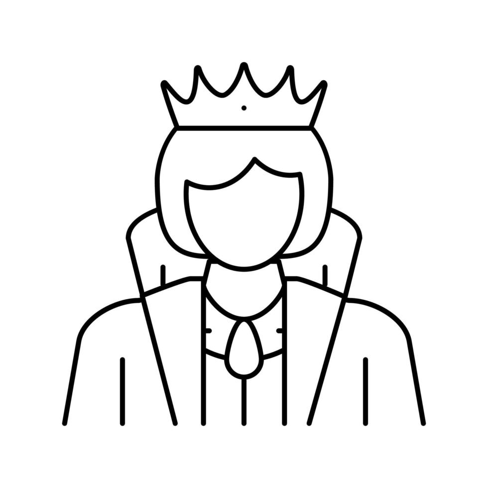 illustrazione vettoriale dell'icona della linea delle fiabe della regina