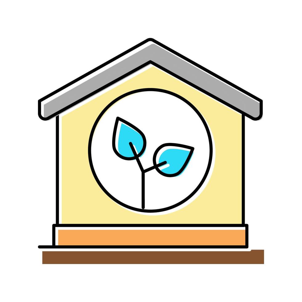 illustrazione vettoriale dell'icona del colore della casa pulita ecologia