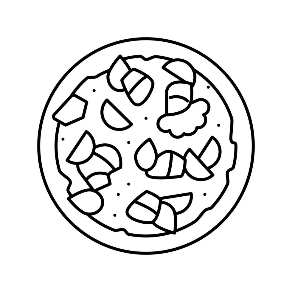 illustrazione vettoriale dell'icona della linea di salmone insalata
