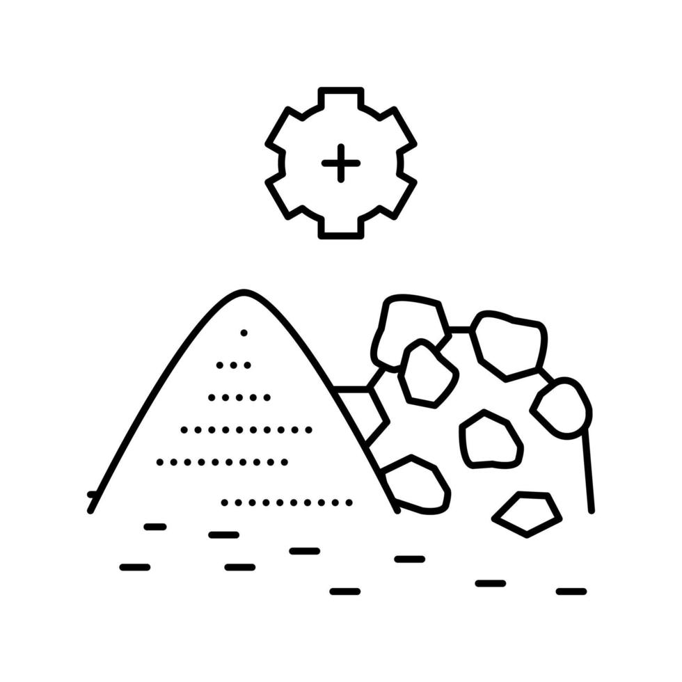 illustrazione vettoriale dell'icona della linea di lavorazione mineraria