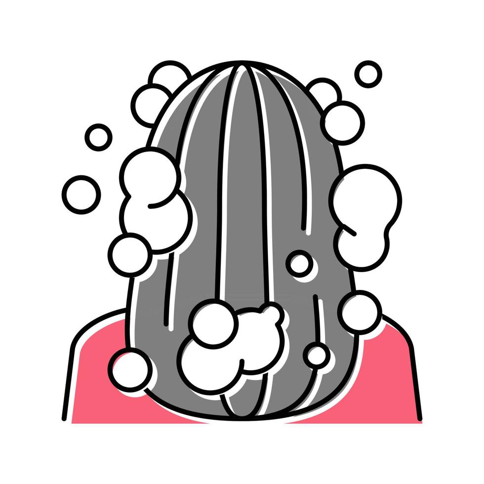 taglio di capelli con illustrazione vettoriale dell'icona del colore del lavaggio