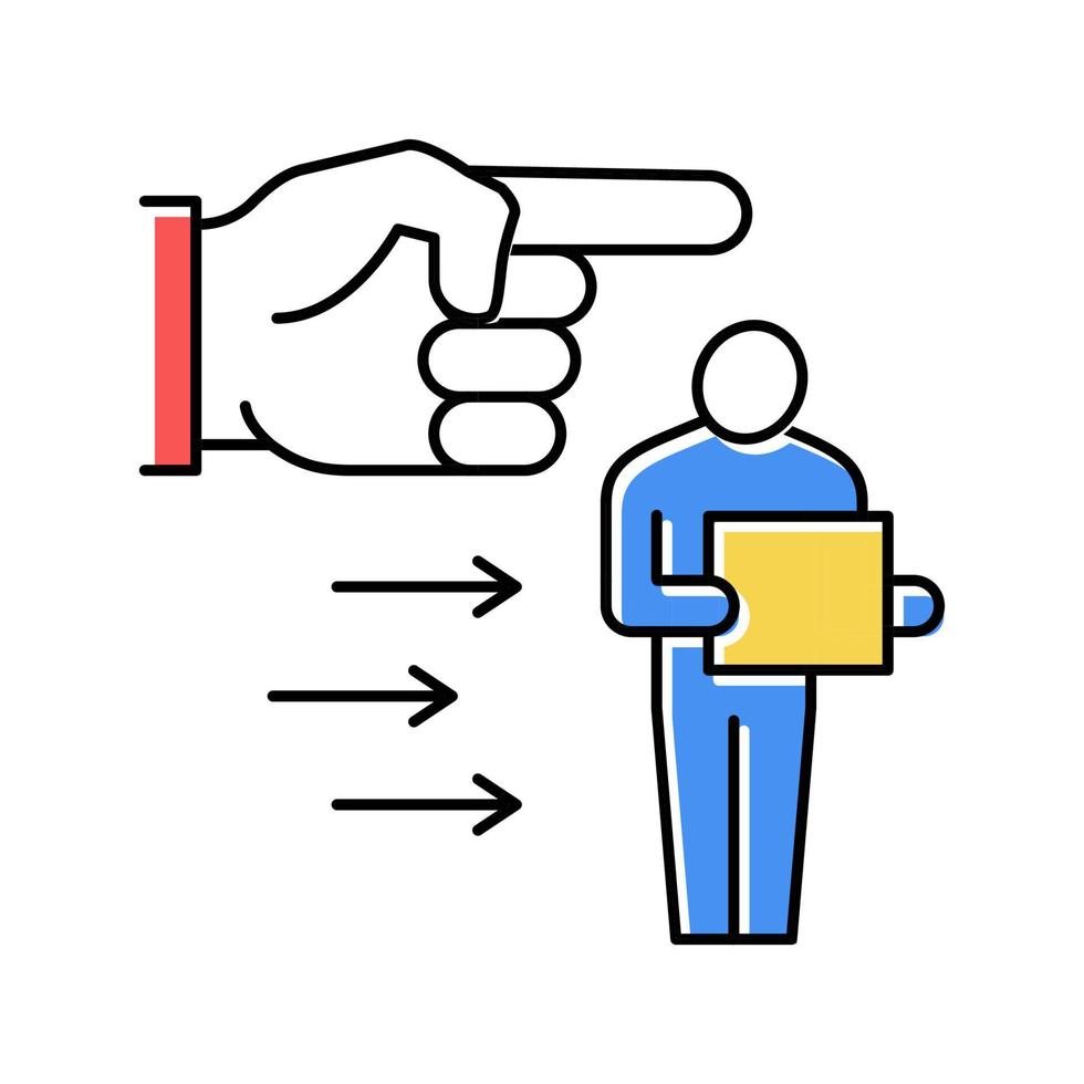 illustrazione del colore del vettore dell'icona del colore del lavoratore licenziato