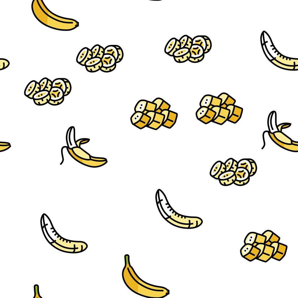 Banana frutta cibo giallo bianca vettore senza soluzione di continuità modello