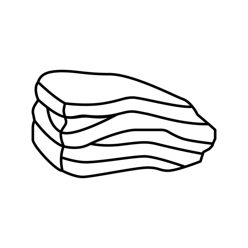 illustrazione vettoriale dell'icona della linea di manzo con pancetta