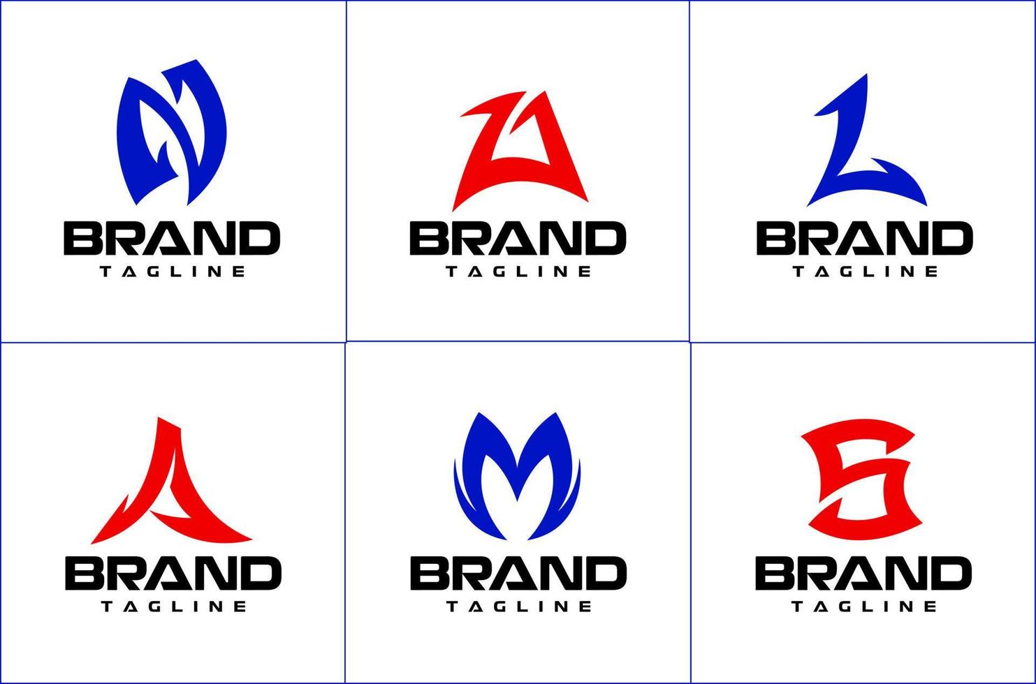 freddo lettera logo design vettore collezione. n u l un' m S logo design grafico.