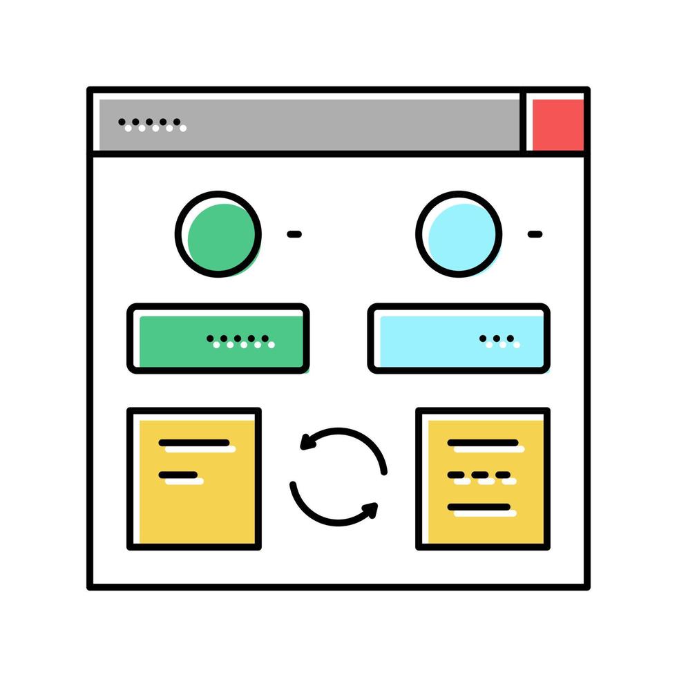 illustrazione vettoriale dell'icona del colore del convertitore dell'app del programma