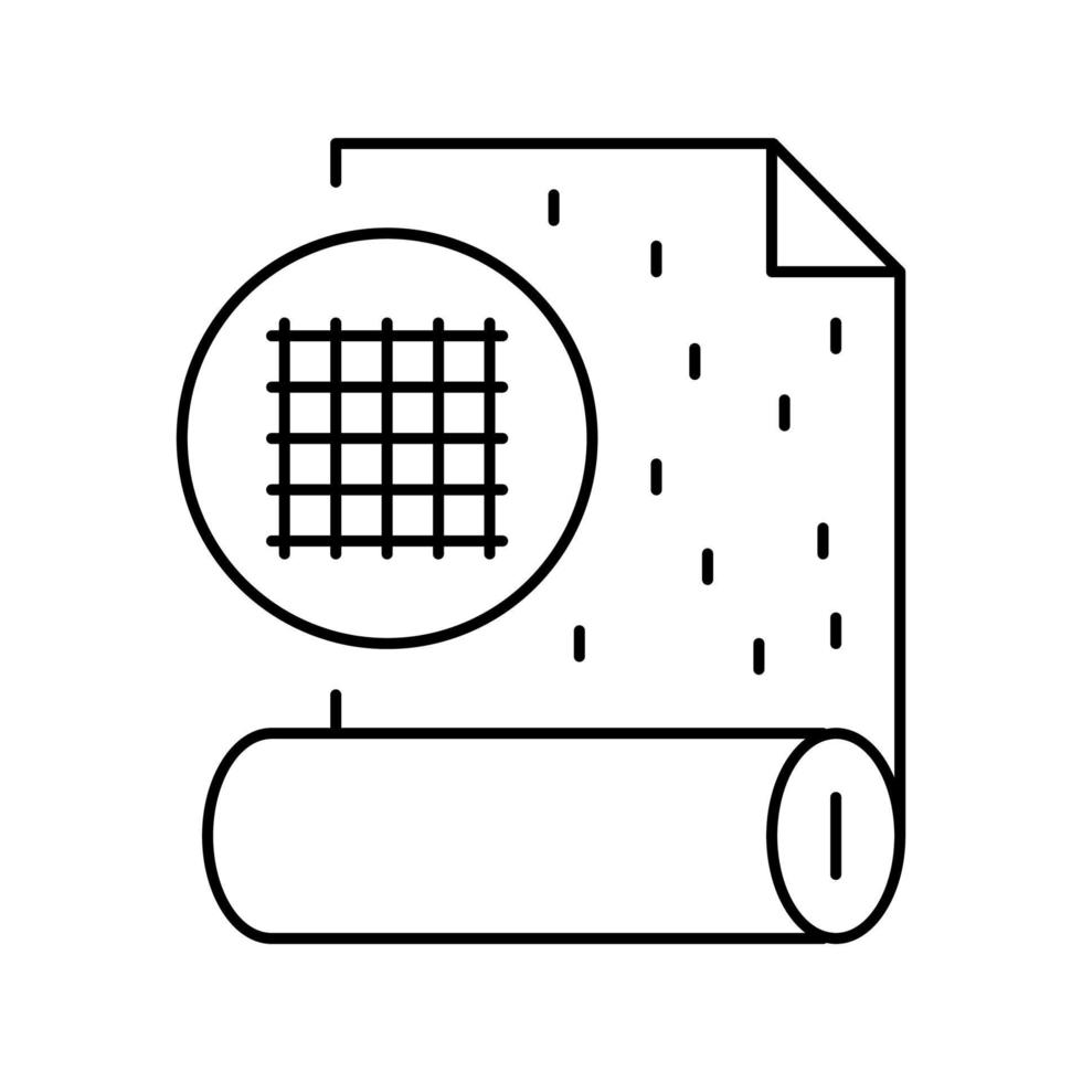 illustrazione vettoriale dell'icona della linea di carta da parati in fibra di vetro
