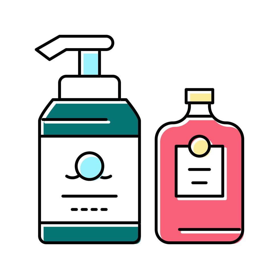illustrazione vettoriale dell'icona a colori dei contenitori di sapone e lozione