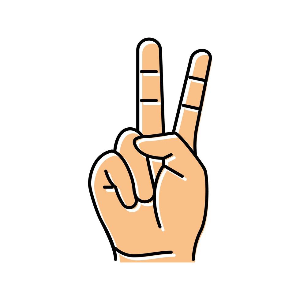 illustrazione vettoriale dell'icona del colore del gesto della mano della pace