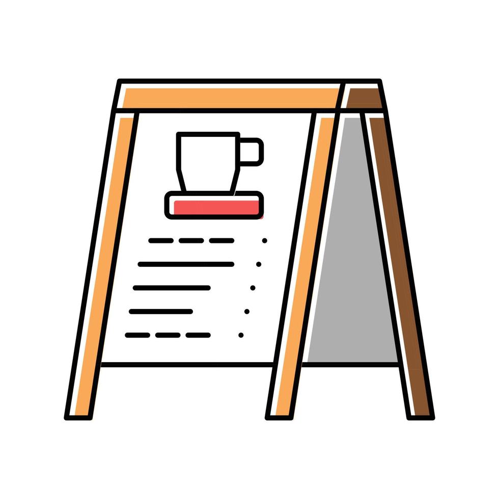 illustrazione vettoriale dell'icona del colore della caffetteria del caffè della scheda del menu esterna