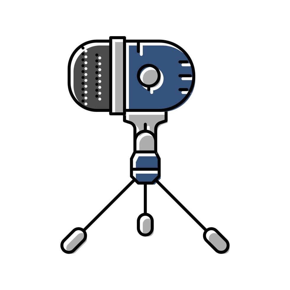 studio mic microfono colore icona vettore illustrazione