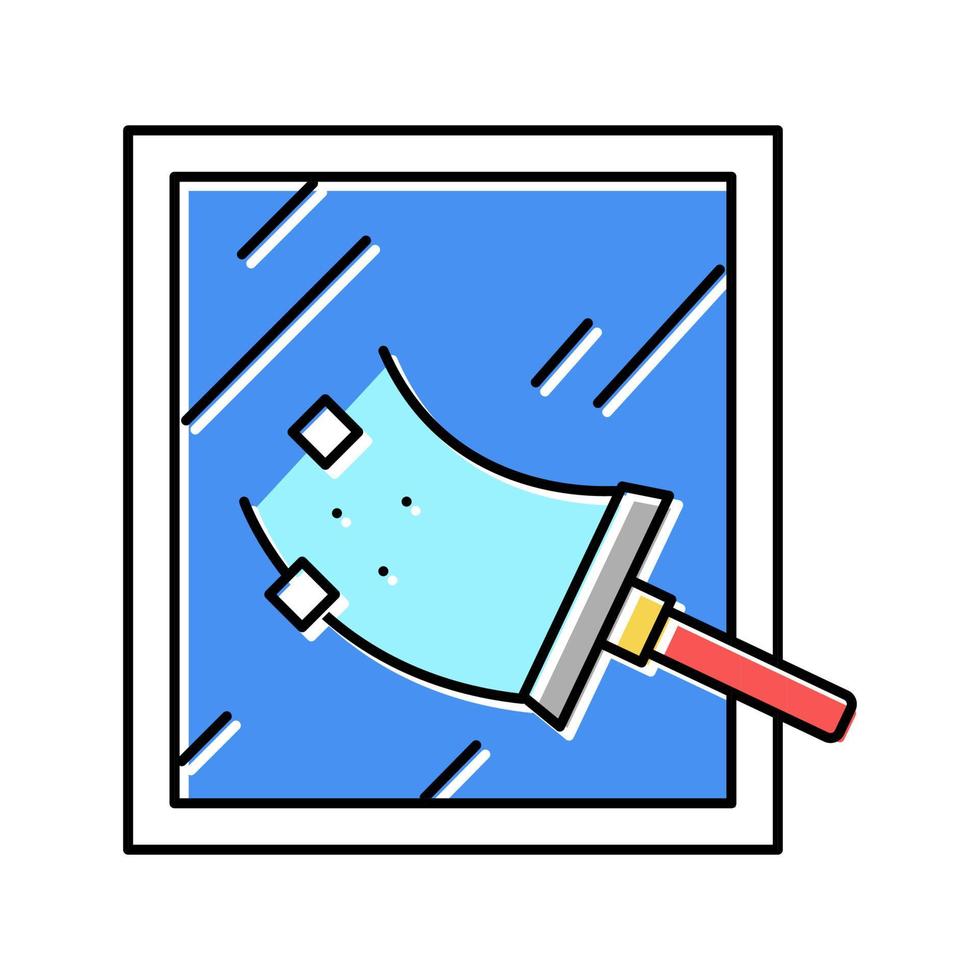 illustrazione vettoriale dell'icona del colore della pulizia della finestra