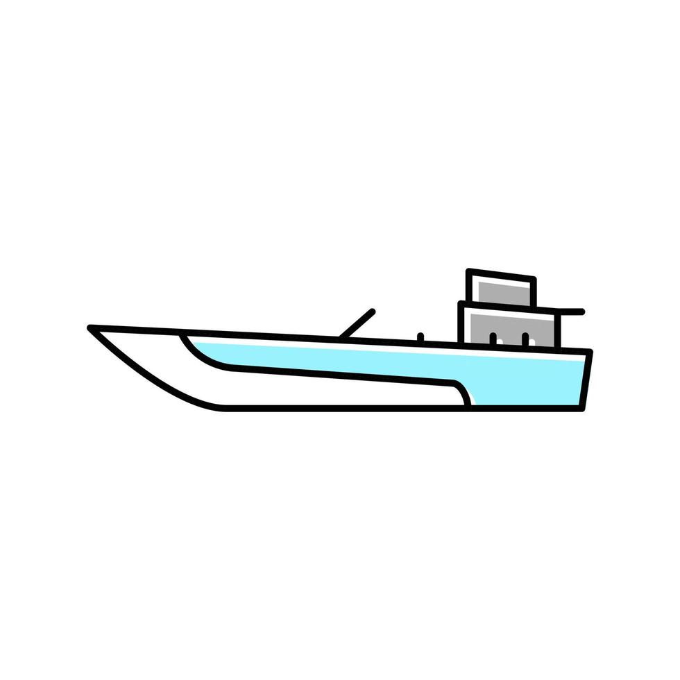illustrazione vettoriale dell'icona del colore della barca a reazione