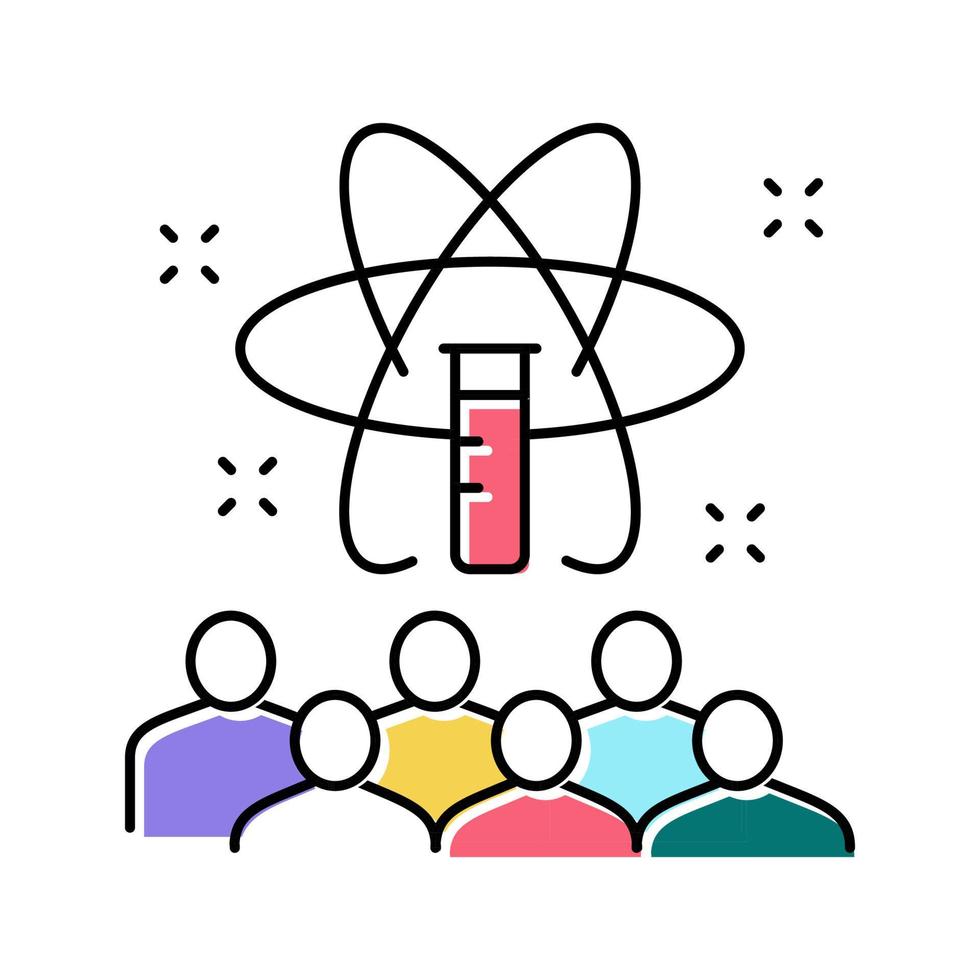 illustrazione vettoriale dell'icona del colore della festa dei bambini della scienza