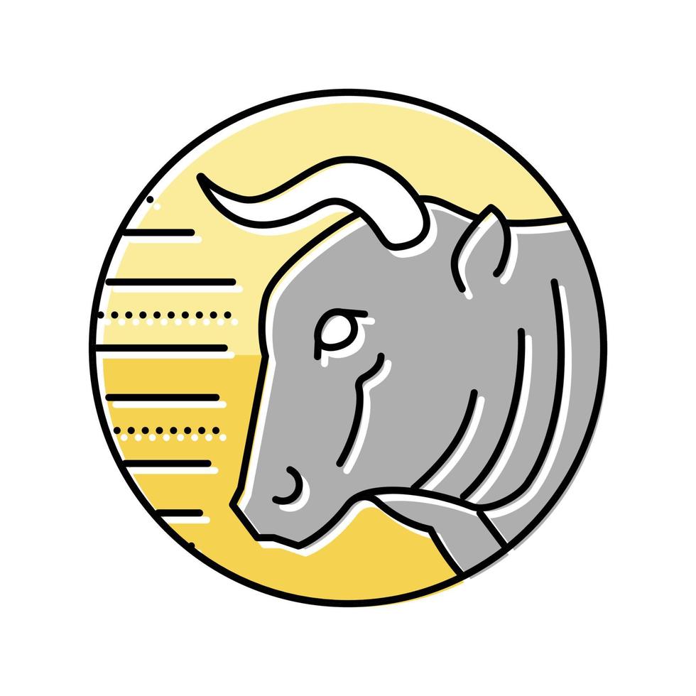 Toro zodiaco colore icona vettore illustrazione
