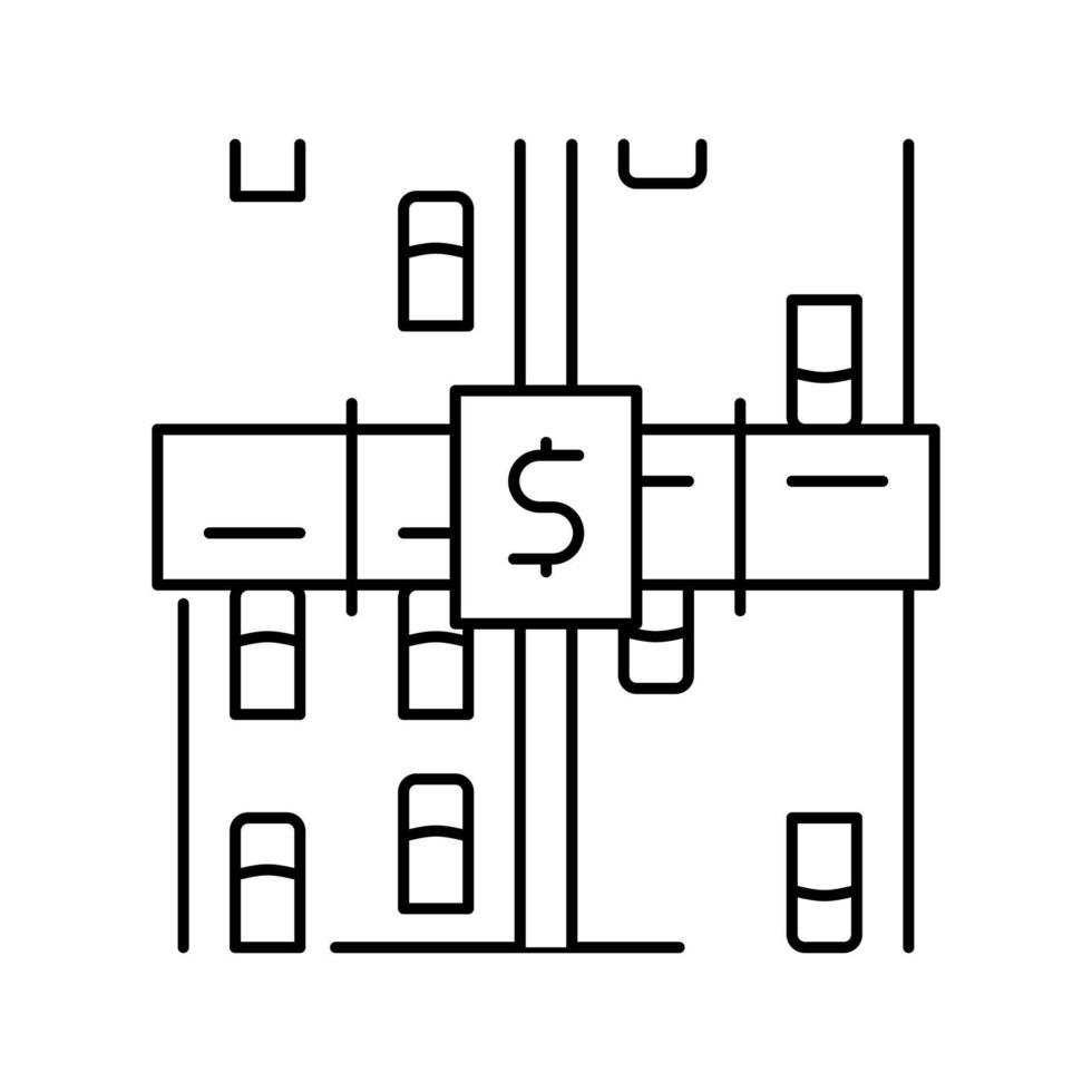 illustrazione vettoriale dell'icona della linea stradale a pedaggio